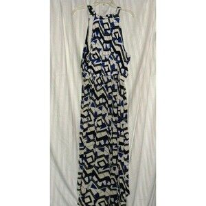 Sundress XL Blue Black White Abstract Design Hi-Low NEW